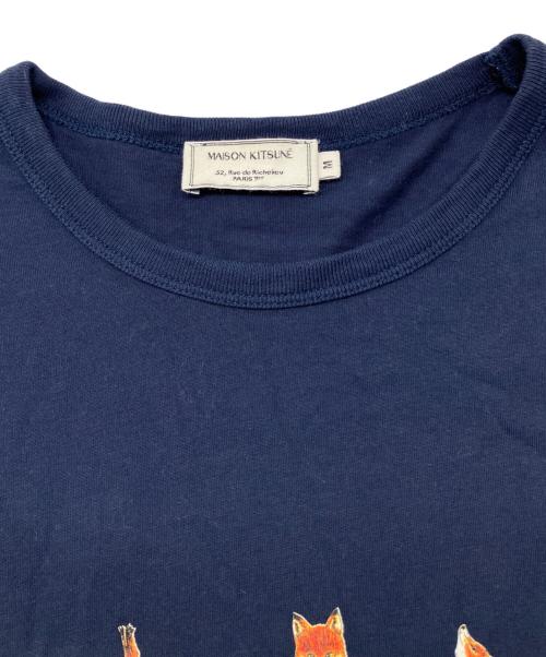 maison kitsune（メゾンキツネ）maison kitsune (メゾンキツネ) 半袖カットソー ネイビー サイズ:Ｍの古着・服飾アイテム