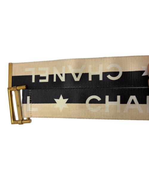 CHANEL（シャネル）CHANEL (シャネル) ココマーク　ベルト ブラック×アイボリーの古着・服飾アイテム