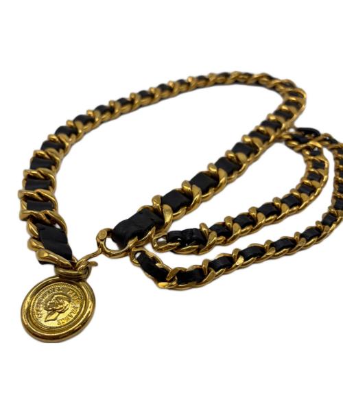 CHANEL（シャネル）CHANEL (シャネル) ココマーク　チェーンベルト　95P ブラック×ゴールドカラーの古着・服飾アイテム