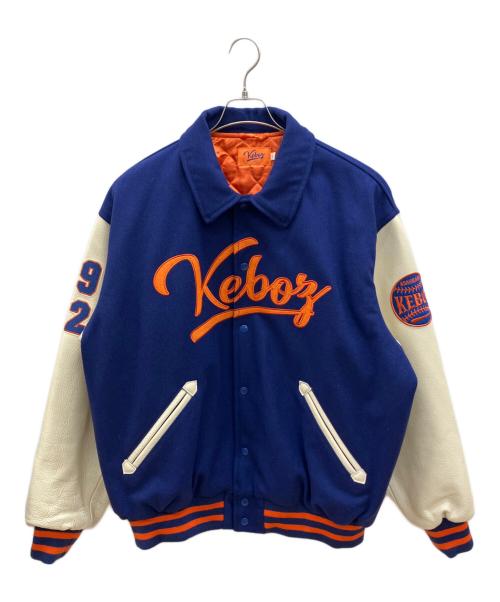 KEBOZ（ケボズ）KEBOZ (ケボズ) スタジアムジャケット ブルー×ホワイト サイズ:Lの古着・服飾アイテム