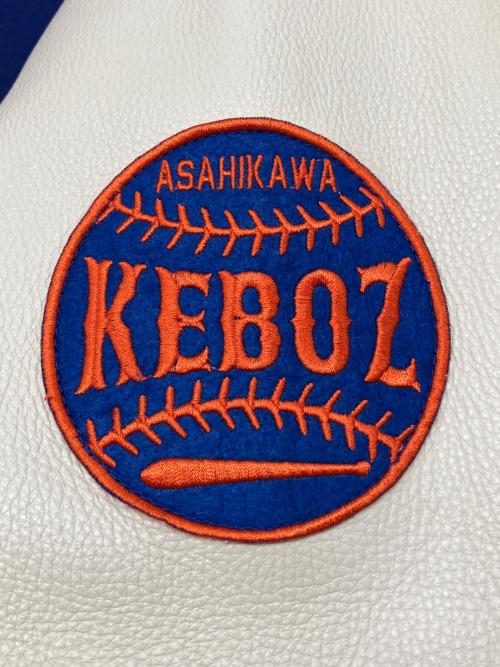 KEBOZ（ケボズ）KEBOZ (ケボズ) スタジアムジャケット ブルー×ホワイト サイズ:Lの古着・服飾アイテム