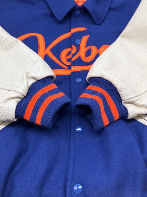 KEBOZ（ケボズ）KEBOZ (ケボズ) スタジアムジャケット ブルー×ホワイト サイズ:Lの古着・服飾アイテム