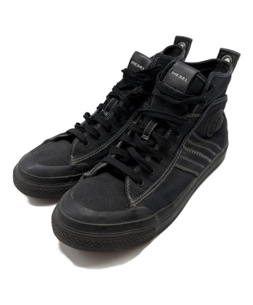 DIESEL（ディーゼル）DIESEL (ディーゼル) ハイカットスニーカー ブラック サイズ:28の古着・服飾アイテム