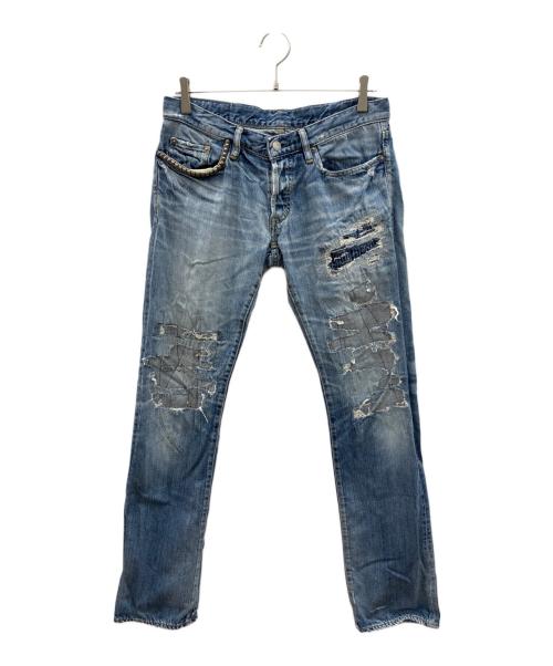 Hysteric Glamour（ヒステリックグラマー）Hysteric Glamour (ヒステリックグラマー) スタッズリペアデニムパンツ　Y2K インディゴ サイズ:32の古着・服飾アイテム