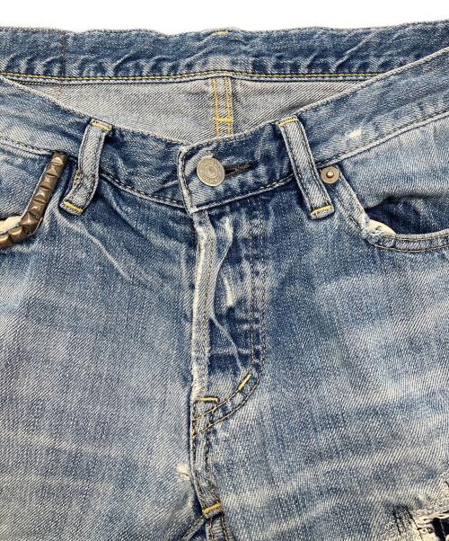 Hysteric Glamour（ヒステリックグラマー）Hysteric Glamour (ヒステリックグラマー) スタッズリペアデニムパンツ　Y2K インディゴ サイズ:32の古着・服飾アイテム
