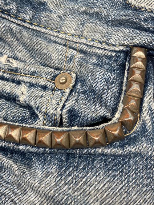 Hysteric Glamour（ヒステリックグラマー）Hysteric Glamour (ヒステリックグラマー) スタッズリペアデニムパンツ　Y2K インディゴ サイズ:32の古着・服飾アイテム