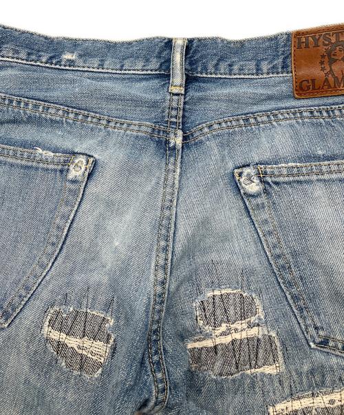 Hysteric Glamour（ヒステリックグラマー）Hysteric Glamour (ヒステリックグラマー) スタッズリペアデニムパンツ　Y2K インディゴ サイズ:32の古着・服飾アイテム