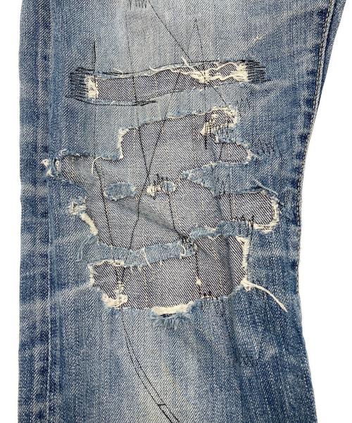 Hysteric Glamour（ヒステリックグラマー）Hysteric Glamour (ヒステリックグラマー) スタッズリペアデニムパンツ　Y2K インディゴ サイズ:32の古着・服飾アイテム