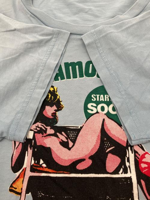 Hysteric Glamour（ヒステリックグラマー）Hysteric Glamour (ヒステリックグラマー) プリントTシャツ スカイブルー サイズ:Ｍの古着・服飾アイテム