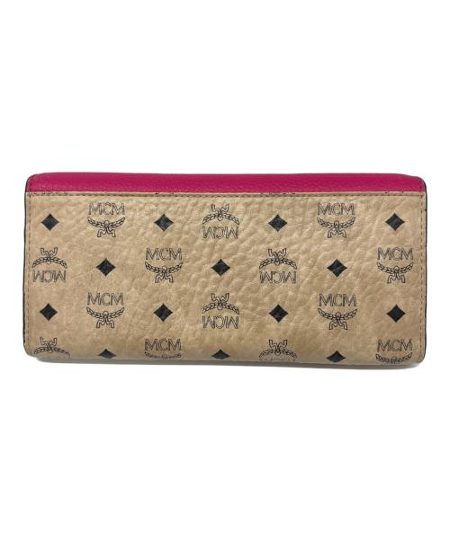 MCM（エムシーエム）MCM (エムシーエム) 長財布 ベージュ×ピンクの古着・服飾アイテム