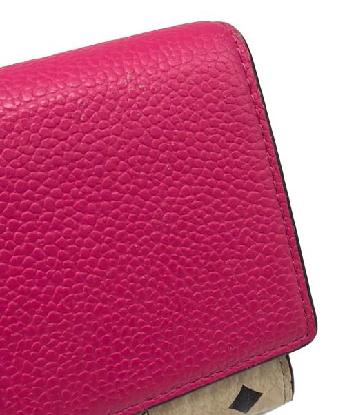 MCM（エムシーエム）MCM (エムシーエム) 長財布 ベージュ×ピンクの古着・服飾アイテム