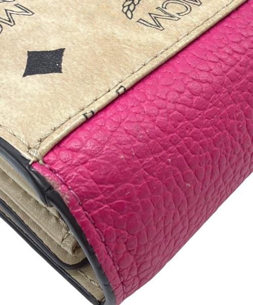 MCM（エムシーエム）MCM (エムシーエム) 長財布 ベージュ×ピンクの古着・服飾アイテム