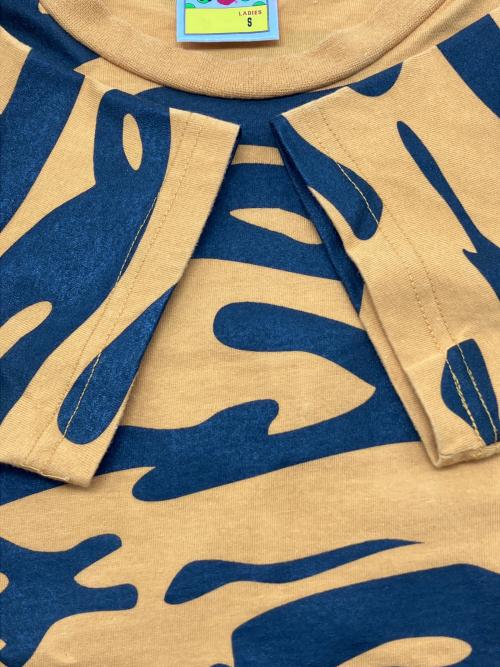 BAPE BY A BATHING APE（ベイプバイアベイシングエイプ）BAPE BY A BATHING APE (ベイプバイアベイシングエイプ) バックロゴプリントピチT　Y2K イエロー×ブラック サイズ:Sの古着・服飾アイテム