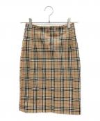 Burberry'sバーバリーズ）の古着「90sノバチェックミディスカート」｜ベージュ