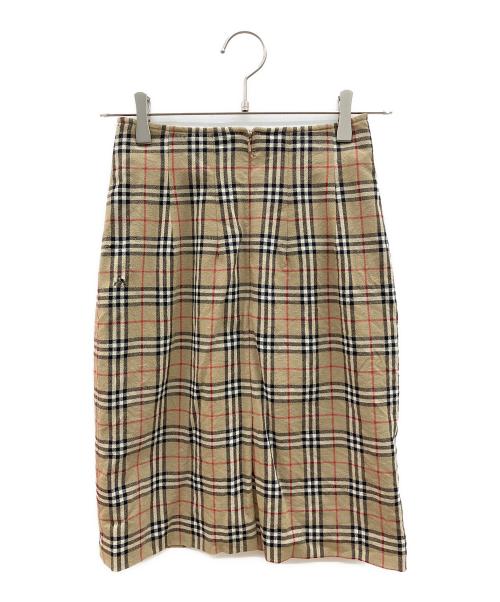 Burberry's（バーバリーズ）Burberry's (バーバリーズ) 90sノバチェックミディスカート ベージュ サイズ:不明の古着・服飾アイテム