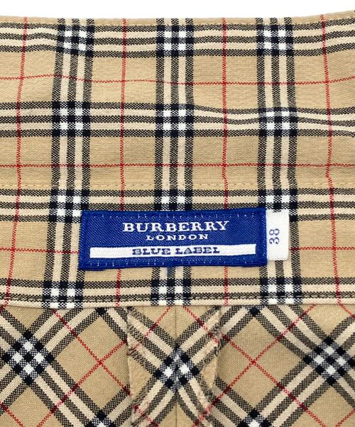 BURBERRY BLUE LABEL（バーバリー ブルー レーベル）BURBERRY BLUE LABEL (バーバリー ブルー レーベル) 半袖ワンピース　ノバチェック ベージュ×ブラック サイズ:38の古着・服飾アイテム