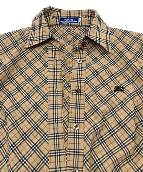 BURBERRY BLUE LABEL（バーバリー ブルー レーベル）BURBERRY BLUE LABEL (バーバリー ブルー レーベル) 半袖ワンピース　ノバチェック ベージュ×ブラック サイズ:38の古着・服飾アイテム
