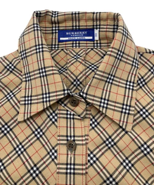 BURBERRY BLUE LABEL（バーバリー ブルー レーベル）BURBERRY BLUE LABEL (バーバリー ブルー レーベル) 半袖ワンピース　ノバチェック ベージュ×ブラック サイズ:38の古着・服飾アイテム