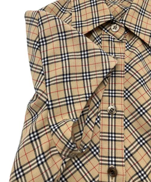 BURBERRY BLUE LABEL（バーバリー ブルー レーベル）BURBERRY BLUE LABEL (バーバリー ブルー レーベル) 半袖ワンピース　ノバチェック ベージュ×ブラック サイズ:38の古着・服飾アイテム