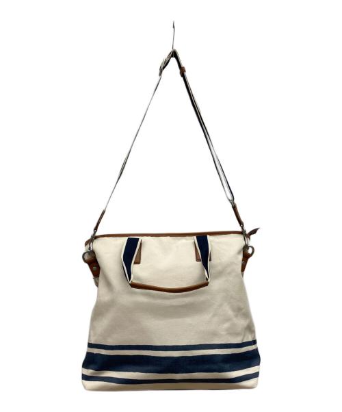 COACH（コーチ）COACH (コーチ) 2WAYキャンバスバッグ アイボリー×ネイビーの古着・服飾アイテム