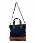 COACH (コーチ) 2WAYキャンバスバッグ ネイビー×ブラウン：8000円