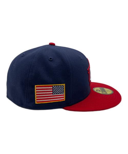 New Era（ニューエラ）New Era (ニューエラ) キャップ ネイビー×レッド サイズ:7 3/8の古着・服飾アイテム