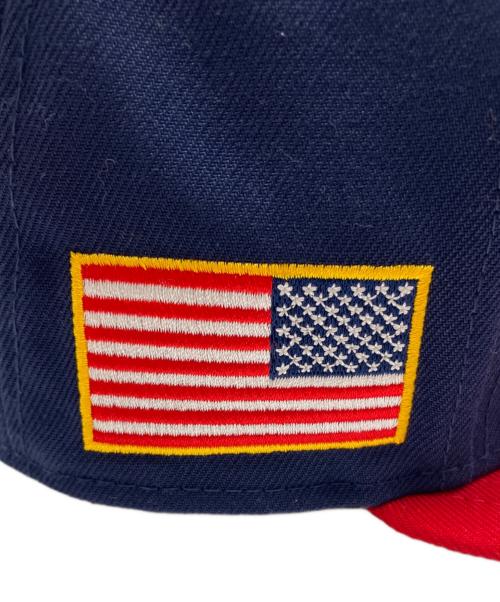 New Era（ニューエラ）New Era (ニューエラ) キャップ ネイビー×レッド サイズ:7 3/8の古着・服飾アイテム