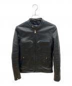 63 leathersロクサン レザーズ）の古着「シングルライダースジャケット」｜ブラック