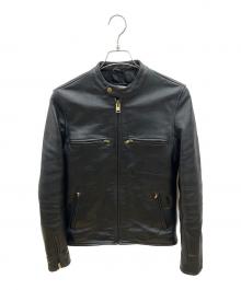 63 leathers（ロクサン レザーズ）の古着「シングルライダースジャケット」｜ブラック