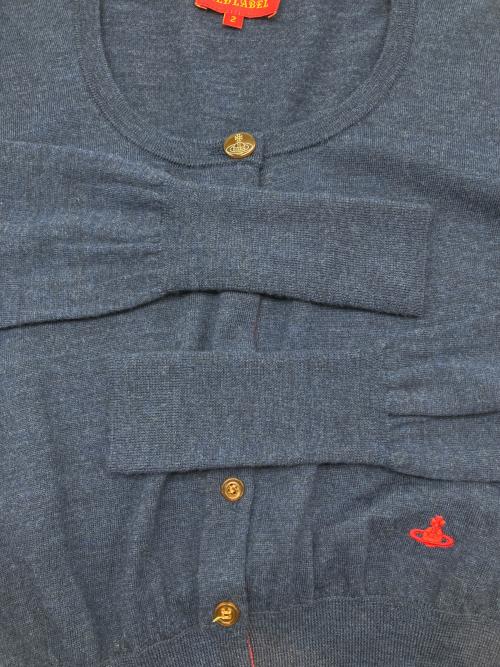 Vivienne Westwood RED LABEL（ヴィヴィアンウエストウッドレッドレーベル）Vivienne Westwood RED LABEL (ヴィヴィアンウエストウッドレッドレーベル) 薄手カーディガン ネイビー サイズ:2の古着・服飾アイテム