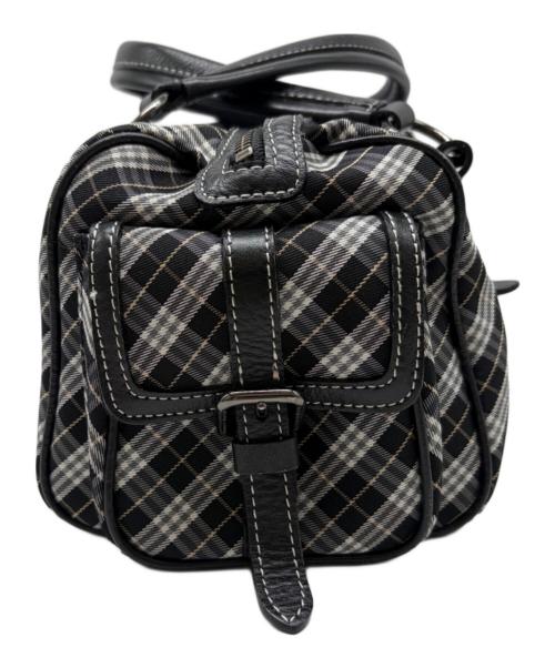 BURBERRY BLUE LABEL（バーバリー ブルー レーベル）BURBERRY BLUE LABEL (バーバリー ブルー レーベル) ミニボストンバッグ ブラック×ホワイト×グレーの古着・服飾アイテム