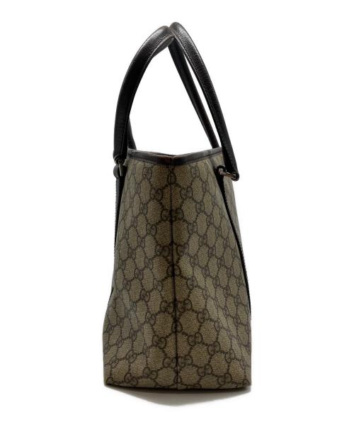GUCCI（グッチ）GUCCI (グッチ) トートバッグ　GGスプリーム ベージュ×ブラウンの古着・服飾アイテム