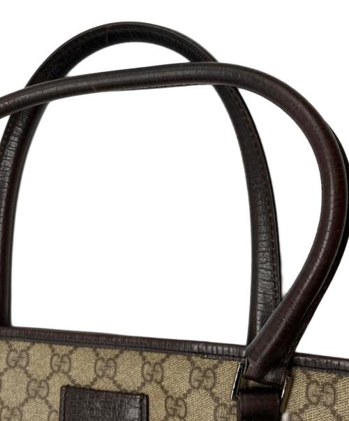 GUCCI（グッチ）GUCCI (グッチ) トートバッグ　GGスプリーム ベージュ×ブラウンの古着・服飾アイテム