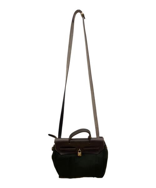 HERMES（エルメス）HERMES (エルメス) 2WAYバッグ ブラウン×カーキの古着・服飾アイテム