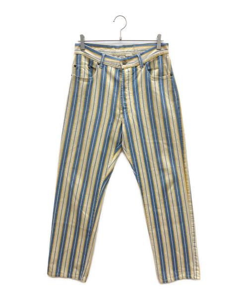 KENZO JEANS（ケンゾージーンズ）KENZO JEANS (ケンゾージーンズ) デニムパンツ　ストライプ アイボリー×ブルー サイズ:US.32の古着・服飾アイテム