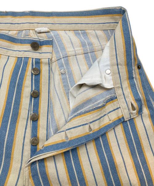KENZO JEANS（ケンゾージーンズ）KENZO JEANS (ケンゾージーンズ) デニムパンツ　ストライプ アイボリー×ブルー サイズ:US.32の古着・服飾アイテム