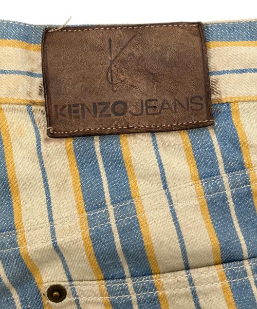 KENZO JEANS（ケンゾージーンズ）KENZO JEANS (ケンゾージーンズ) デニムパンツ　ストライプ アイボリー×ブルー サイズ:US.32の古着・服飾アイテム