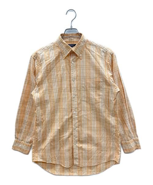 BURBERRY LONDON（バーバリーロンドン）BURBERRY LONDON (バーバリーロンドン) 長袖シャツ オレンジ×ホワイト サイズ:Ｍの古着・服飾アイテム