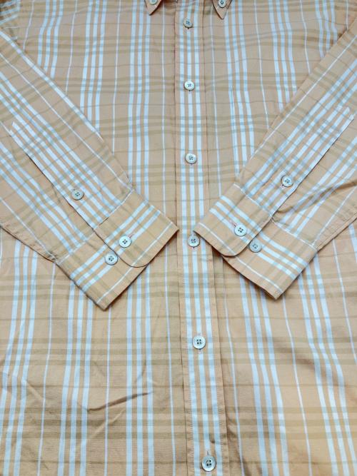 BURBERRY LONDON（バーバリーロンドン）BURBERRY LONDON (バーバリーロンドン) 長袖シャツ オレンジ×ホワイト サイズ:Ｍの古着・服飾アイテム