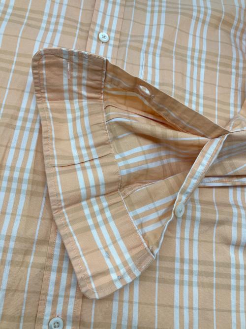 BURBERRY LONDON（バーバリーロンドン）BURBERRY LONDON (バーバリーロンドン) 長袖シャツ オレンジ×ホワイト サイズ:Ｍの古着・服飾アイテム