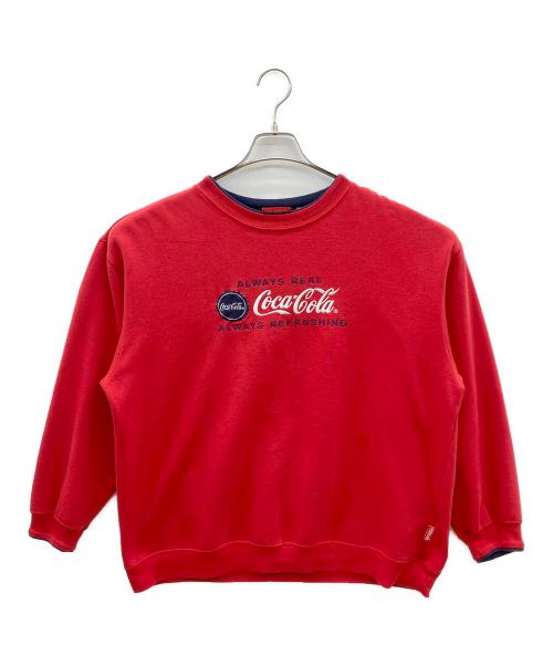 Coca Cola（コカコーラ）Coca Cola (コカコーラ) 90sロゴ刺繍スウェット レッド サイズ:XLの古着・服飾アイテム