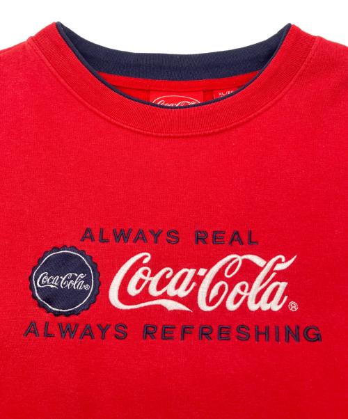 Coca Cola（コカコーラ）Coca Cola (コカコーラ) 90sロゴ刺繍スウェット レッド サイズ:XLの古着・服飾アイテム