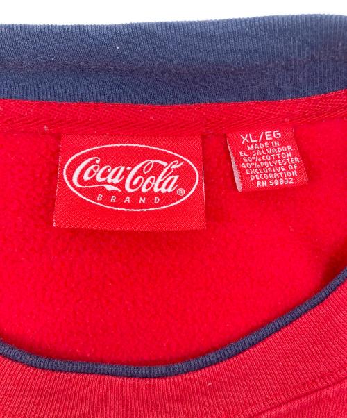 Coca Cola（コカコーラ）Coca Cola (コカコーラ) 90sロゴ刺繍スウェット レッド サイズ:XLの古着・服飾アイテム