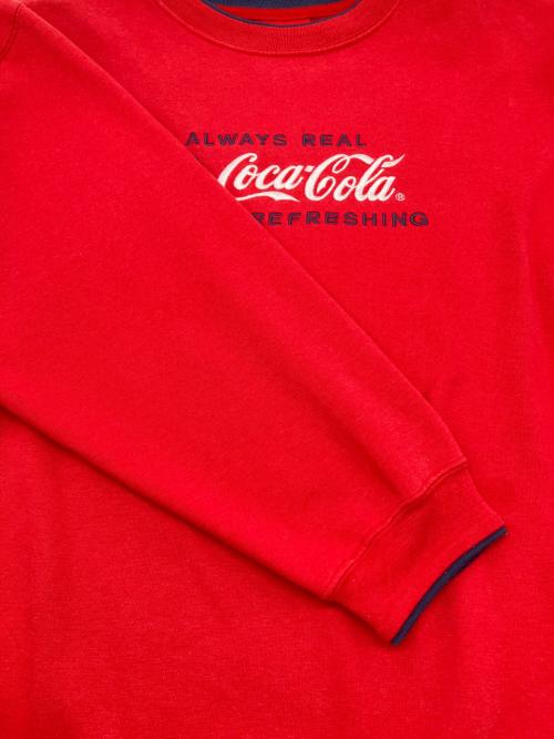 Coca Cola（コカコーラ）Coca Cola (コカコーラ) 90sロゴ刺繍スウェット レッド サイズ:XLの古着・服飾アイテム