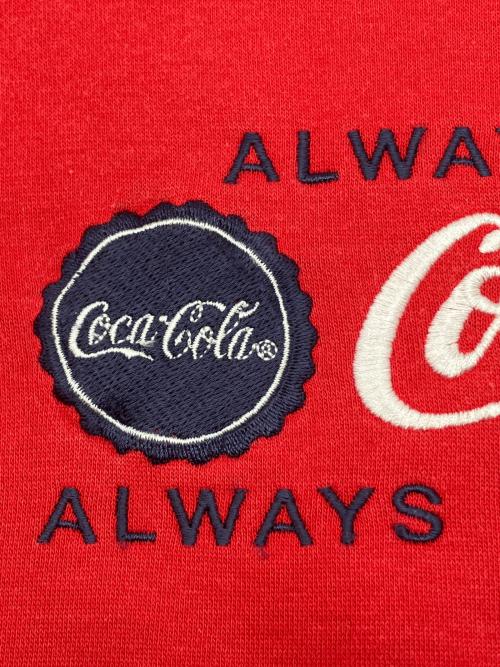 Coca Cola（コカコーラ）Coca Cola (コカコーラ) 90sロゴ刺繍スウェット レッド サイズ:XLの古着・服飾アイテム