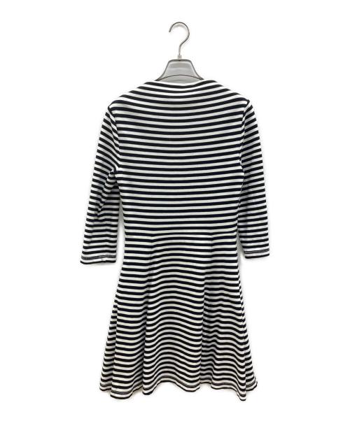 Kate Spade（ケイトスペード）Kate Spade (ケイトスペード) 長袖ワンピース ホワイト×ブラック サイズ:Sの古着・服飾アイテム