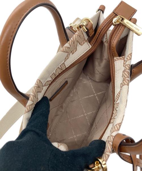 MICHAEL KORS（マイケル・コース）MICHAEL KORS (マイケル・コース) 2WAYバッグ アイボリー×ブラウンの古着・服飾アイテム