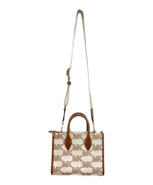 MICHAEL KORS（マイケル・コース）MICHAEL KORS (マイケル・コース) 2WAYバッグ アイボリー×ブラウンの古着・服飾アイテム