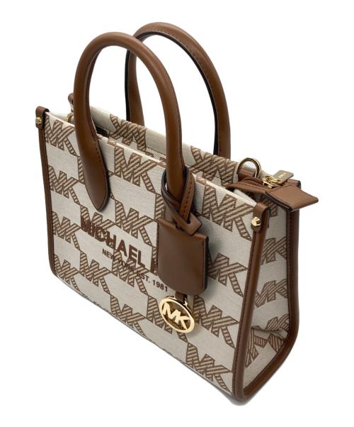 MICHAEL KORS（マイケル・コース）MICHAEL KORS (マイケル・コース) 2WAYバッグ アイボリー×ブラウンの古着・服飾アイテム