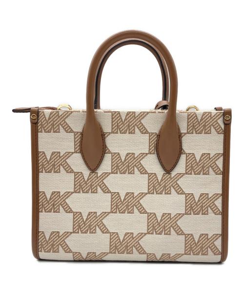 MICHAEL KORS（マイケル・コース）MICHAEL KORS (マイケル・コース) 2WAYバッグ アイボリー×ブラウンの古着・服飾アイテム